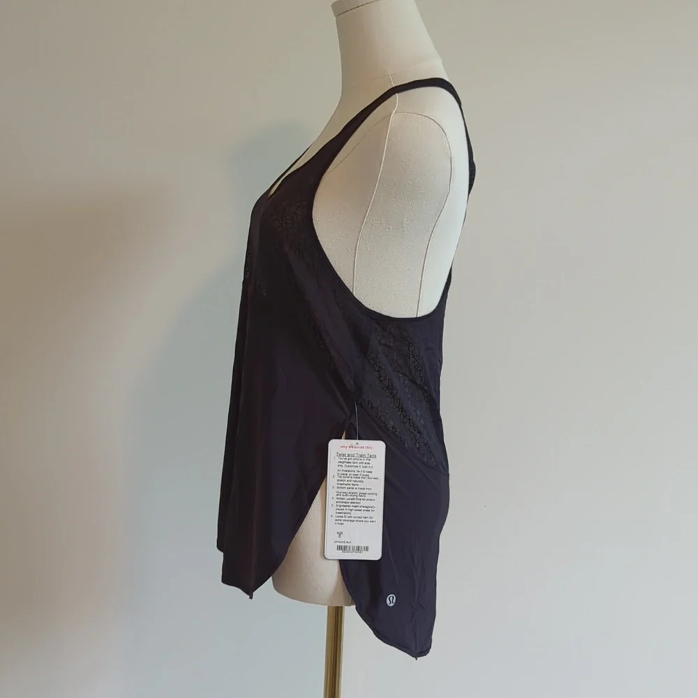 NWT Lululemon size 6 black twist and train tank - Picture 7 of 9